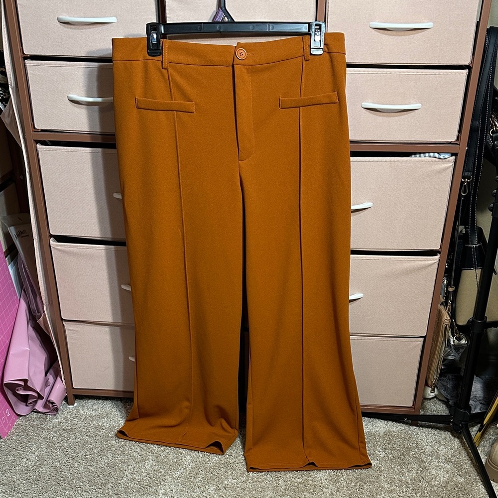 Stylish Orange Wide-Leg Pants